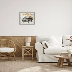 Stupell Industries Happy Halloween Pumpkin Truck Canvas Wall Art