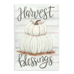Stupell Industries Harvest Blessings White Pumpkins Wall Plaque Art