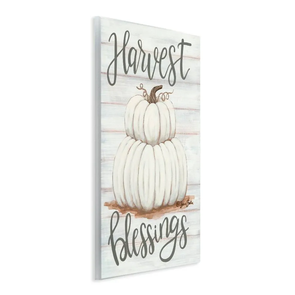 Stupell Industries Harvest Blessings White Pumpkins Wall Plaque Art
