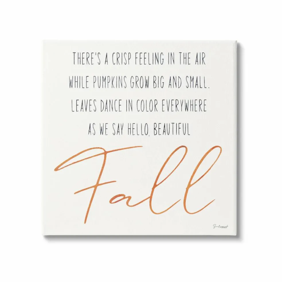 Stupell Industries Hello Beautiful Fall Uplifting Rhyme Canvas Wall Art