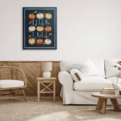 Stupell Industries Hello Fall Mixed Pumpkins Canvas Wall Art
