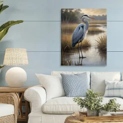 Stupell Industries Heron in Serene Marshlands Canvas, design by Susan Arnot