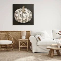 Stupell Industries Leaf Patterned Fall Pumpkin Canvas Wall Art
