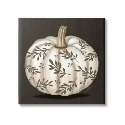 Stupell Industries Leaf Patterned Fall Pumpkin Canvas Wall Art