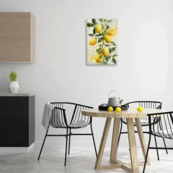 Stupell Industries Lemon Watercolor Splashes Canvas Wall Art Design by LSR Design Studio