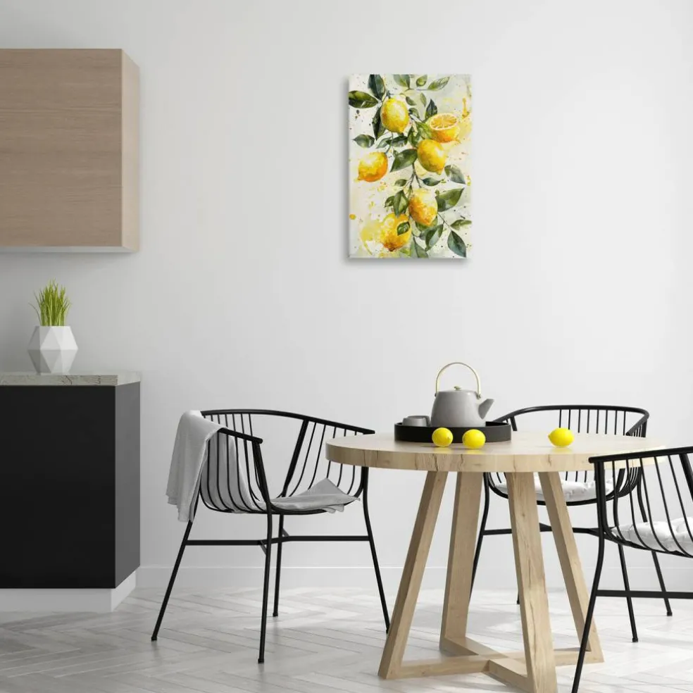 Stupell Industries Lemon Watercolor Splashes Canvas Wall Art Design by LSR Design Studio