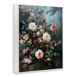 Stupell Industries Moody Dark Bouquet Framed Giclee Wall Art Design by Petal Prints Design