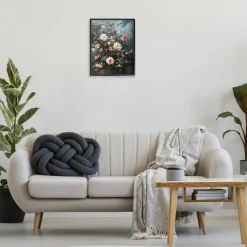 Stupell Industries Moody Dark Bouquet Framed Giclee Wall Art Design by Petal Prints Design