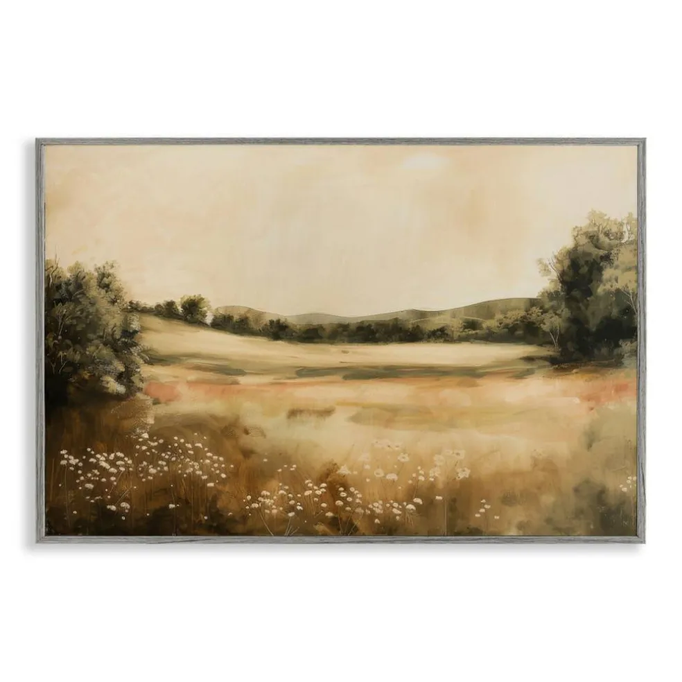 Stupell Industries Neutral Meadow Landscape Framed Giclee Wall Art Design by Lazar Studio