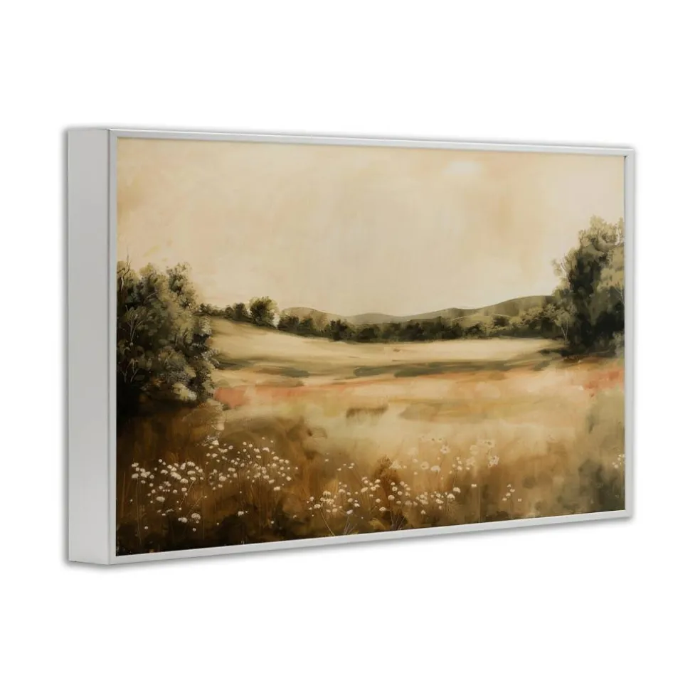 Stupell Industries Neutral Meadow Landscape Framed Giclee Wall Art Design by Lazar Studio