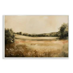 Stupell Industries Neutral Meadow Landscape Framed Giclee Wall Art Design by Lazar Studio