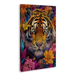 Stupell Industries Peering Tiger Through Flowers Canvas Design by LSR Design Studio