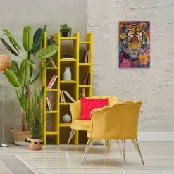 Stupell Industries Peering Tiger Through Flowers Canvas Design by LSR Design Studio