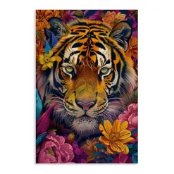 Stupell Industries Peering Tiger Through Flowers Canvas Design by LSR Design Studio
