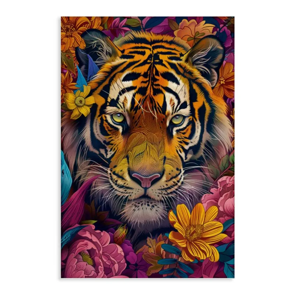 Stupell Industries Peering Tiger Through Flowers Canvas Design by LSR Design Studio