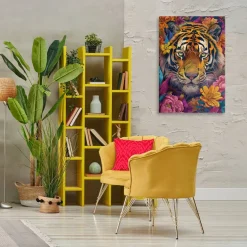 Stupell Industries Peering Tiger Through Flowers Canvas Design by LSR Design Studio