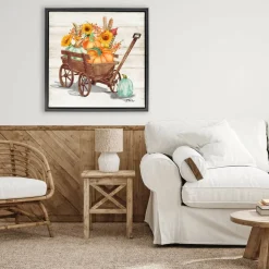 Stupell Industries Pumpkin Farm Harvest Wagon Floater Framed Art
