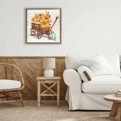 Stupell Industries Pumpkin Farm Harvest Wagon Floater Framed Art