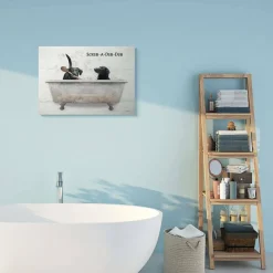 Stupell Industries Scrub a Dub Dub Quote Family Pet Dog Bath Canvas Wall Art