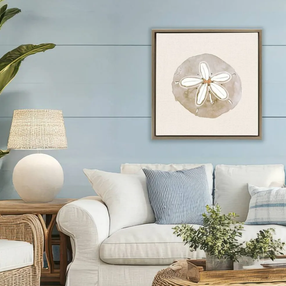 Stupell Industries Serene Beige Sand Dollar Floating Frame, design by Lanie Loreth