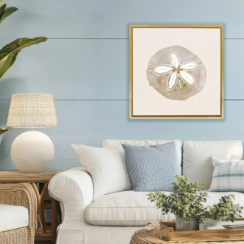 Stupell Industries Serene Beige Sand Dollar Floating Frame, design by Lanie Loreth