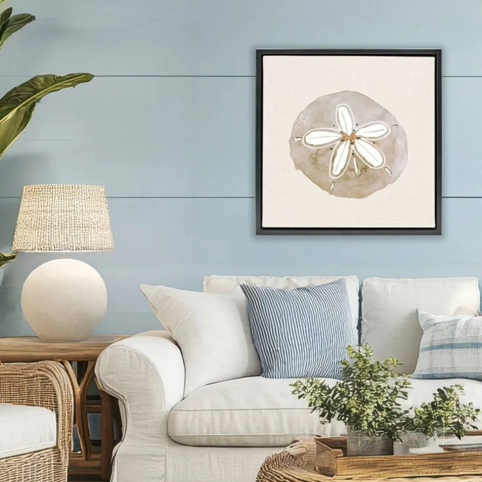 Stupell Industries Serene Beige Sand Dollar Floating Frame, design by Lanie Loreth
