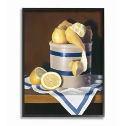 Stupell Industries Still-Life Country Lemon Peel in Jar Wall Art in Black Frame