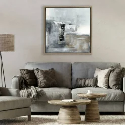 Stupell Industries Still Waters Monochrome Abstraction Floating Frame, design by Susan Jill