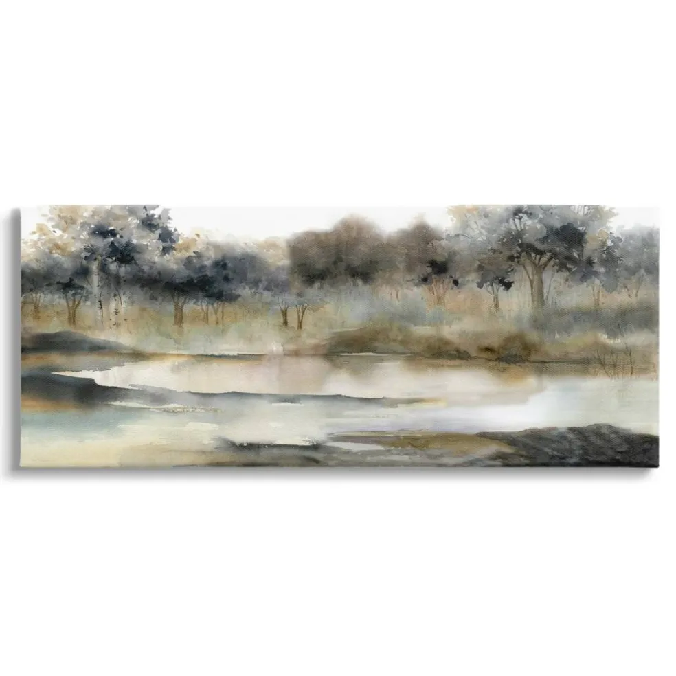 Stupell Industries Trees By Lakeside Landscape Canvas Wall Art