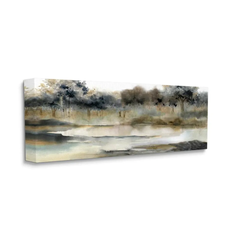 Stupell Industries Trees By Lakeside Landscape Canvas Wall Art