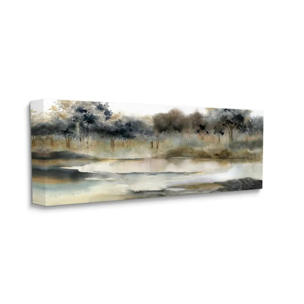Stupell Industries Trees By Lakeside Landscape Canvas Wall Art
