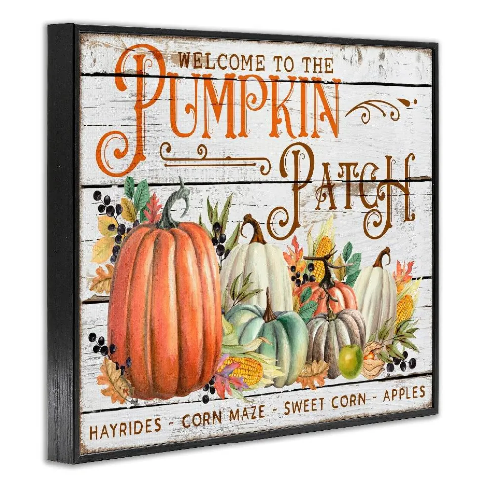 Stupell Industries Welcome Pumpkin Patch Framed Giclee Art