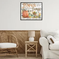 Stupell Industries Welcome Pumpkin Patch Framed Giclee Art
