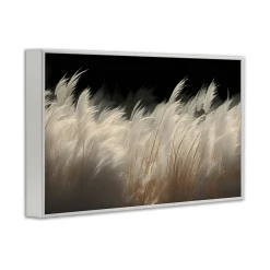 Stupell Industries White Feathers Windblown Grasses Framed Giclee, design by Decent Exposures