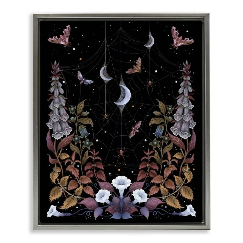 Stupell Industries Witch Garden with Spider Webs Floating Frame, design by Episodic Drawings