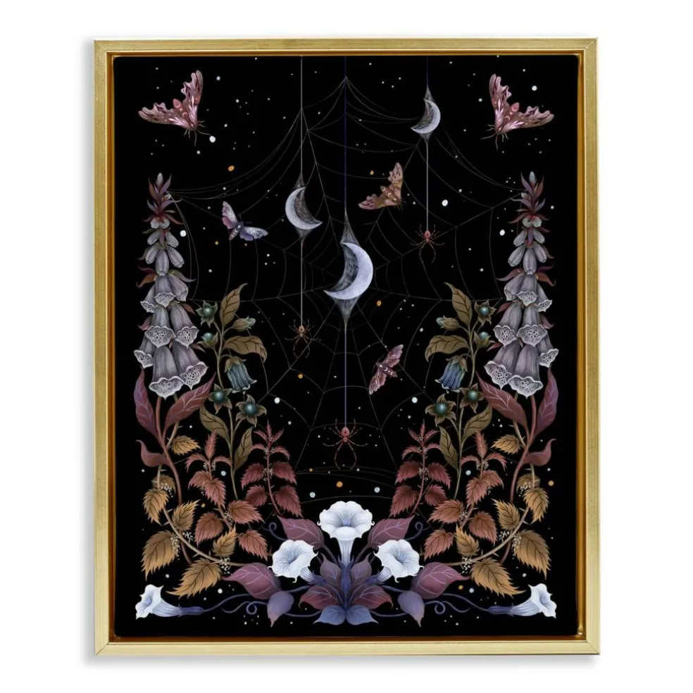 Stupell Industries Witch Garden with Spider Webs Floating Frame, design by Episodic Drawings