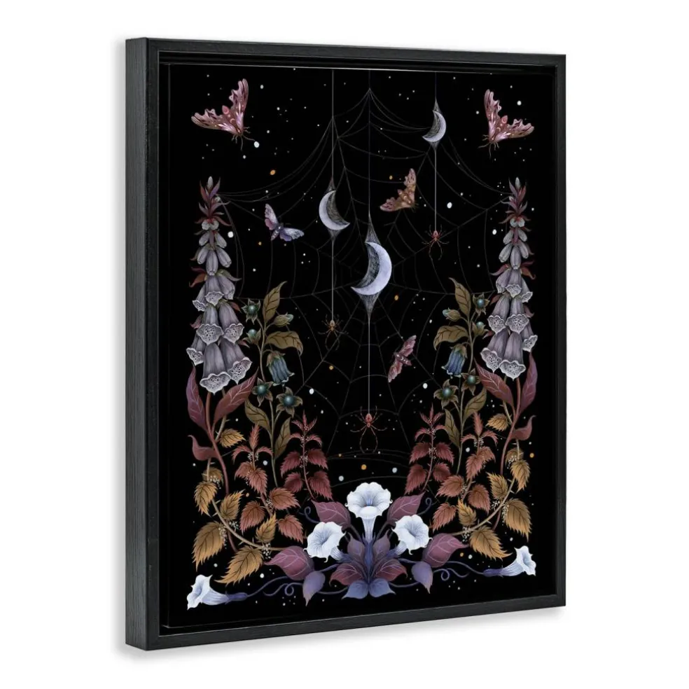 Stupell Industries Witch Garden with Spider Webs Floating Frame, design by Episodic Drawings