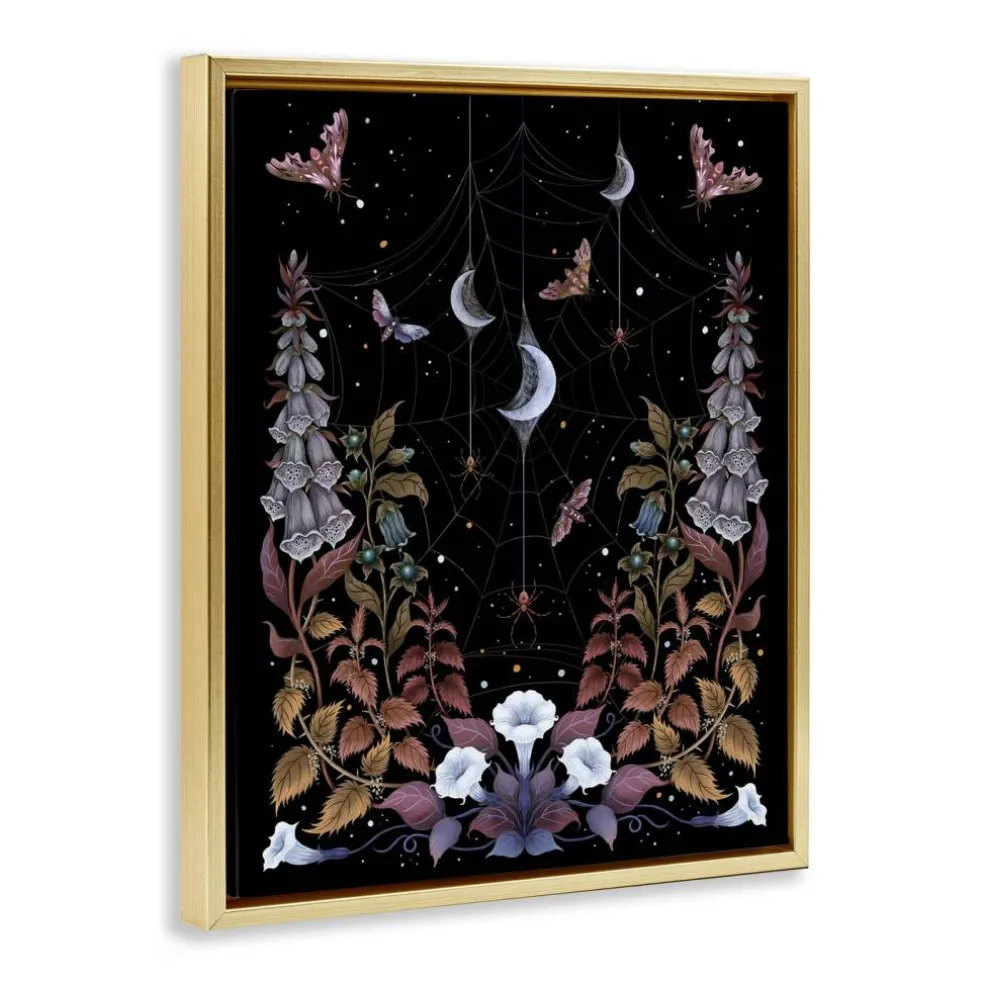 Stupell Industries Witch Garden with Spider Webs Floating Frame, design by Episodic Drawings