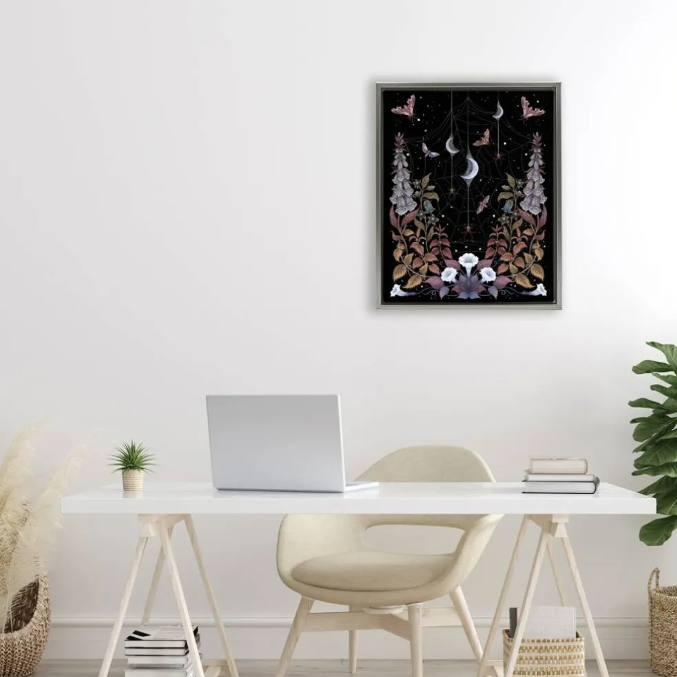 Stupell Industries Witch Garden with Spider Webs Floating Frame, design by Episodic Drawings