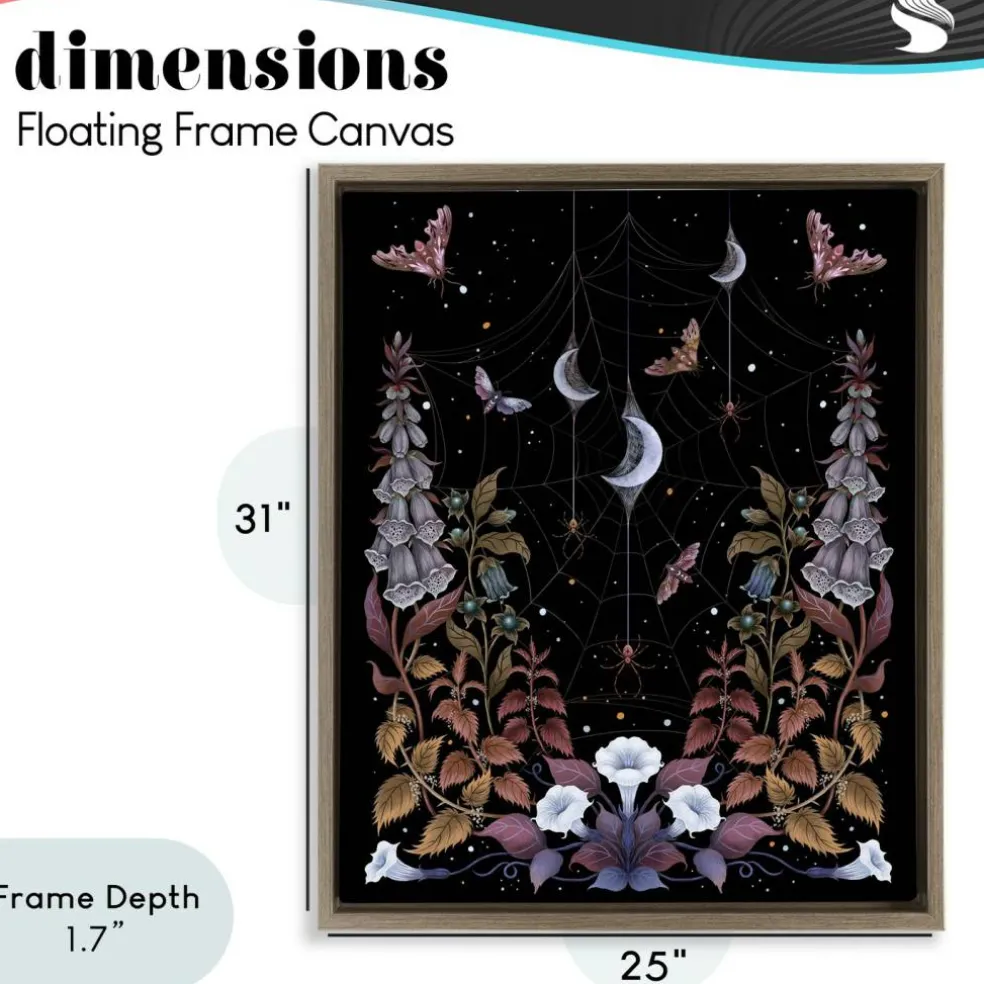 Stupell Industries Witch Garden with Spider Webs Floating Frame, design by Episodic Drawings