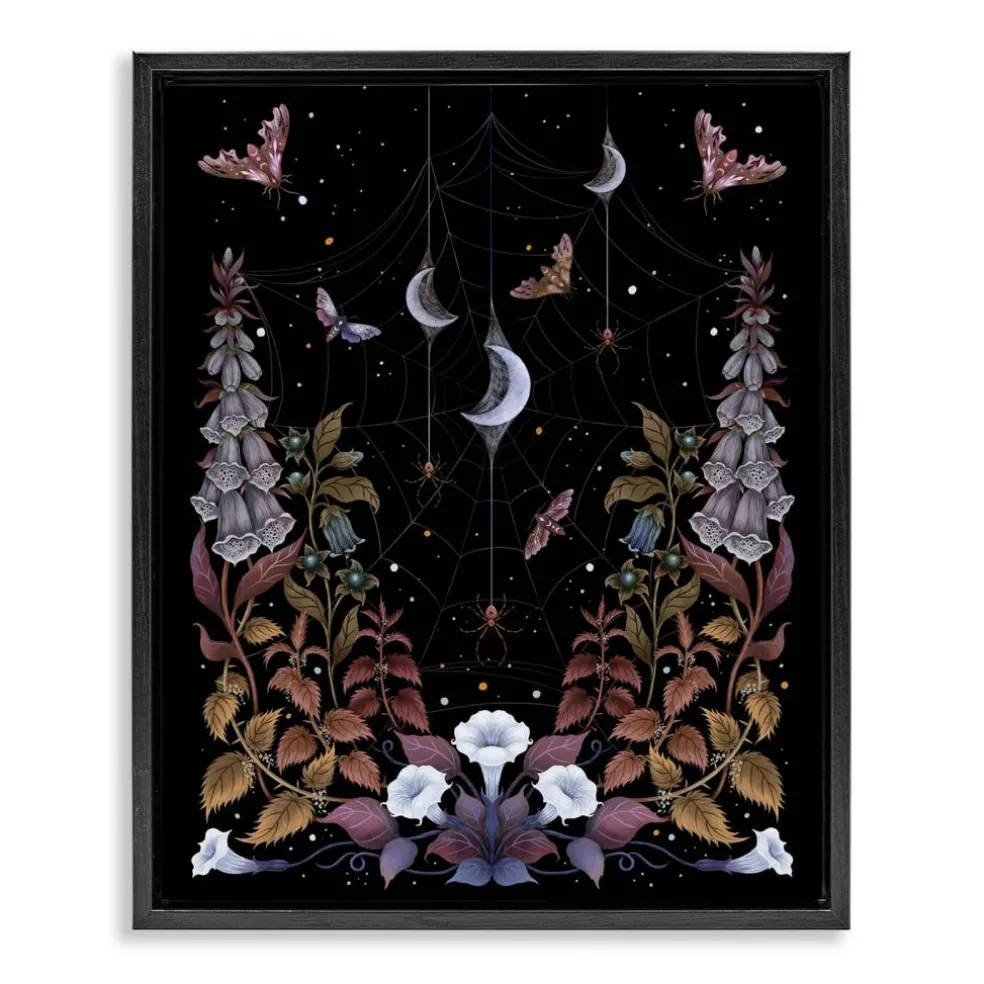 Stupell Industries Witch Garden with Spider Webs Floating Frame, design by Episodic Drawings