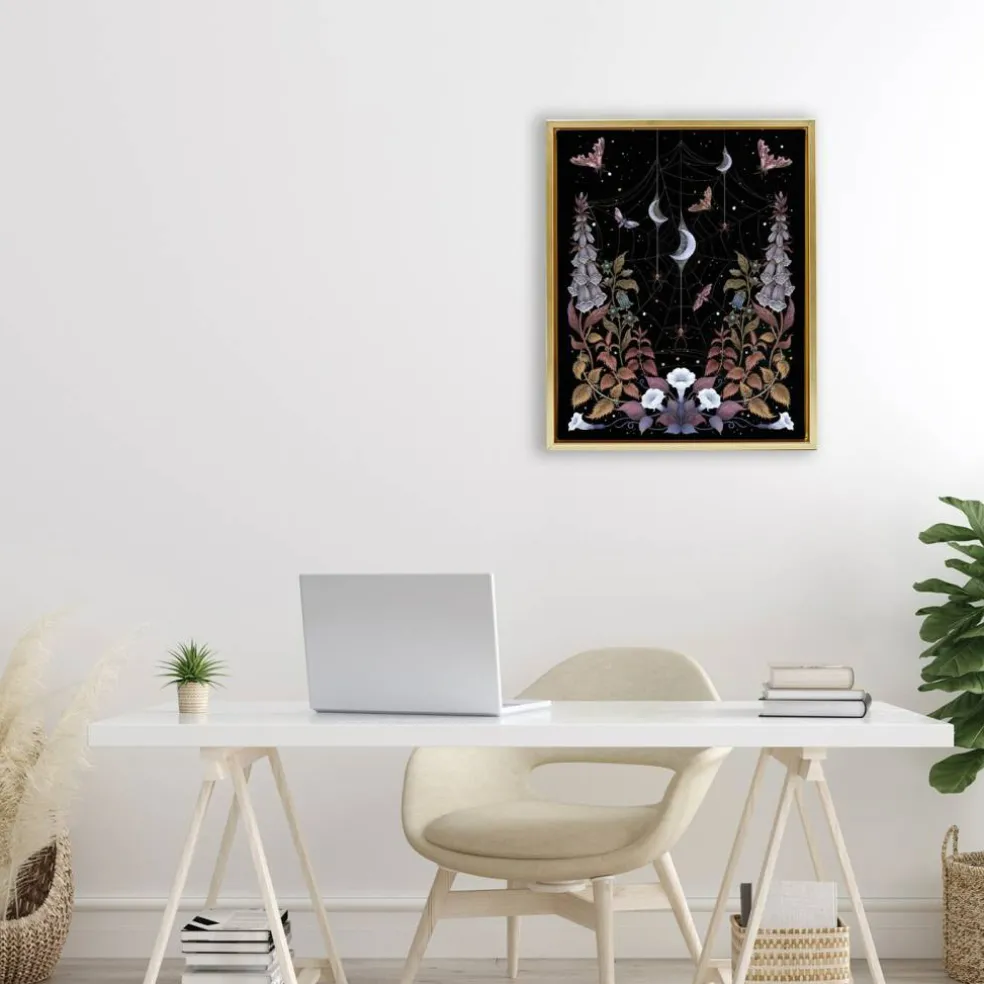Stupell Industries Witch Garden with Spider Webs Floating Frame, design by Episodic Drawings