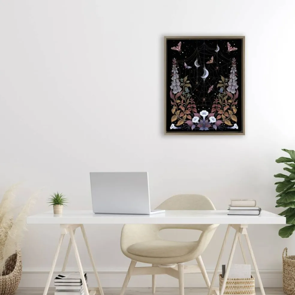 Stupell Industries Witch Garden with Spider Webs Floating Frame, design by Episodic Drawings