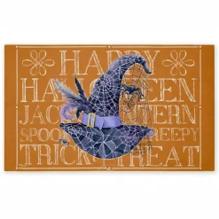 Stupell Industries Witchy Hat & Spooky Phrases Printed Outdoor Door Mat, design by Paul Brent, 18"x30"