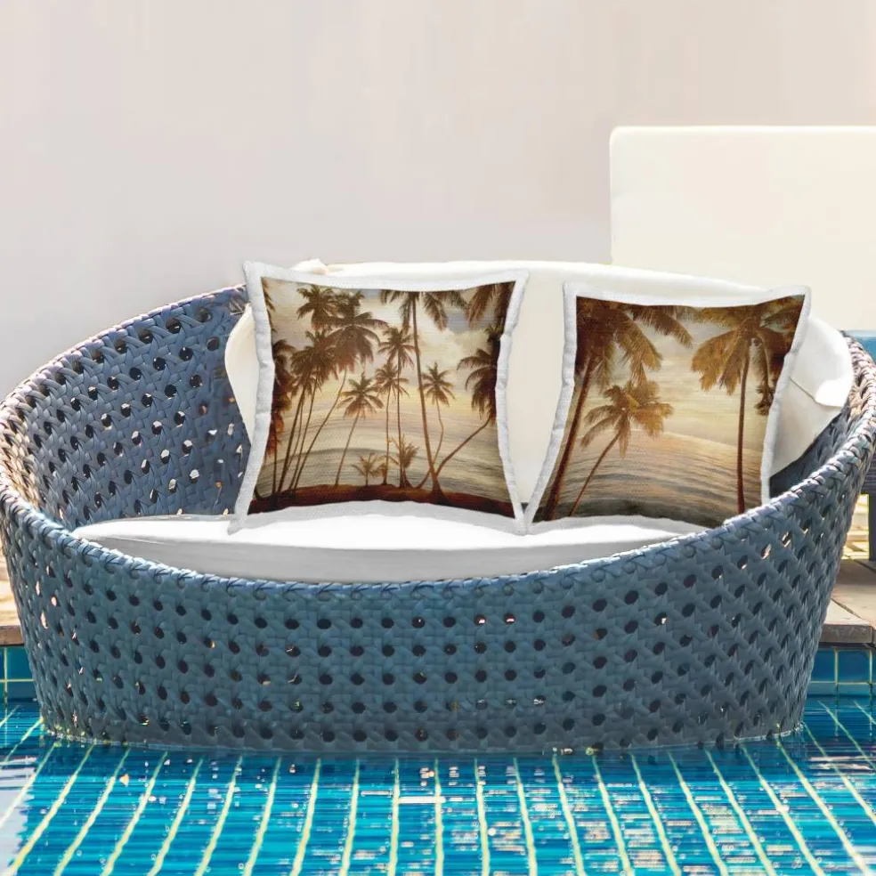 Stupell Industries 18" x 7" Summer Beach Tropical Sunset Print Outdoor Pillow Set