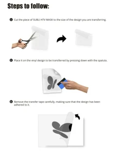 SUBLI HTV MASK™ 8”x9”- 15 SHEETS Free Delivery Transfer Paper And Vinyl Tape