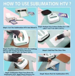 SUBLIPRINT Sublimation HTV for Dark and Light Fabric 15