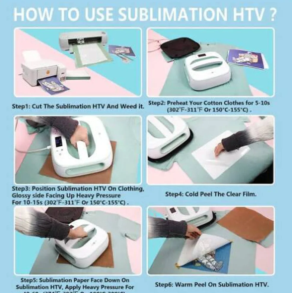 SUBLIPRINT Sublimation HTV for Dark and Light Fabric 15"X22Yds