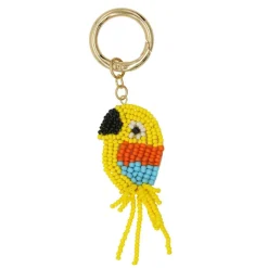Summer Beaded Yellow Parrot Bag Charm by Make Market®