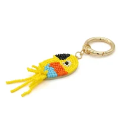 Summer Beaded Yellow Parrot Bag Charm by Make Market®